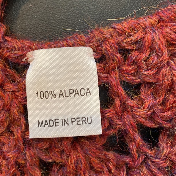 Crochet vest, 100% Alpacha, 100% hand made NWOT- in Dusty Rose color palette - Picture 13 of 14